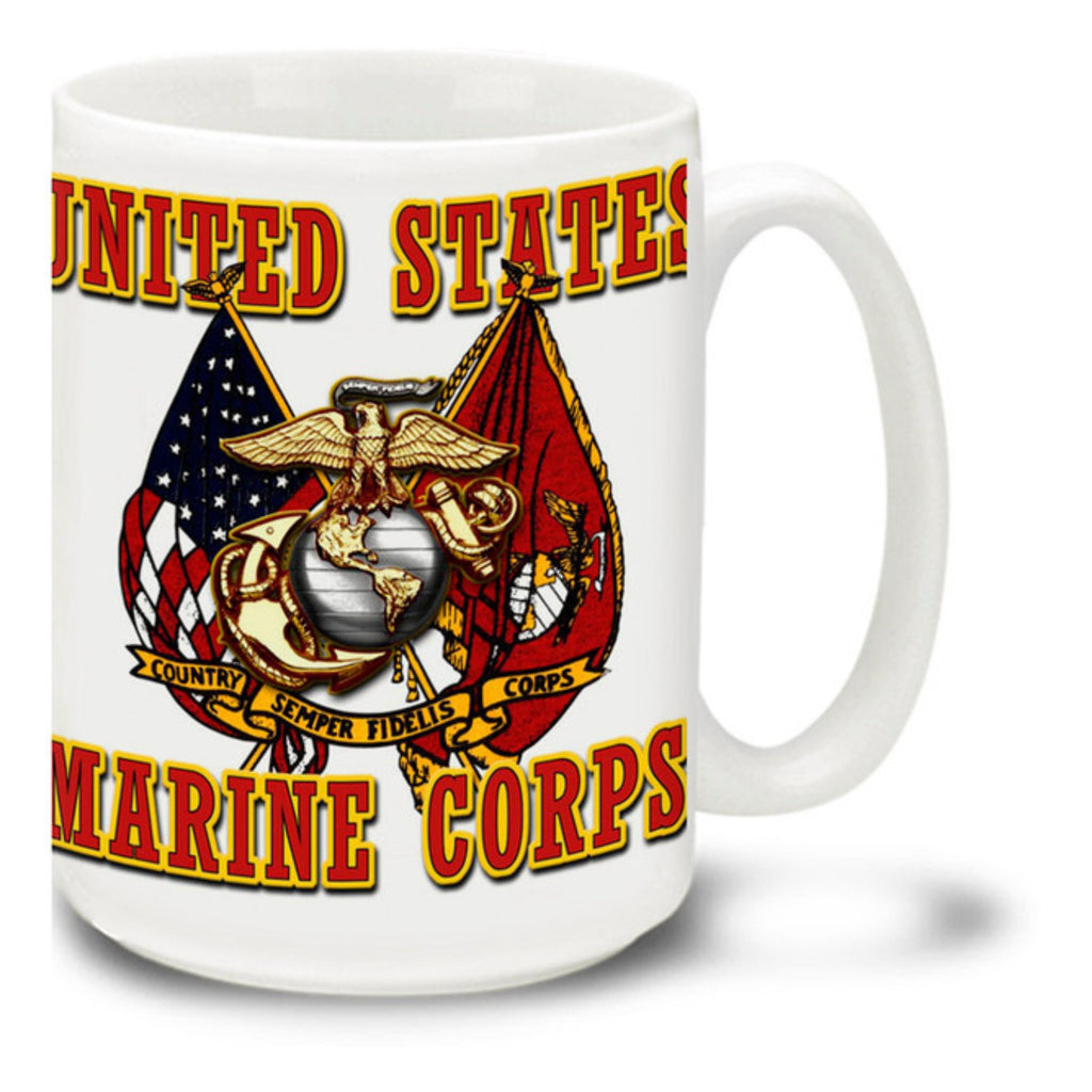 Marine Corps Plastic 16oz Travel Mug - Stars & Stripes, The Flag Store