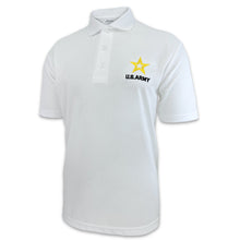 Load image into Gallery viewer, Army Star Embroidered Performance Polo (White)