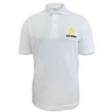 Load image into Gallery viewer, Army Star Embroidered Performance Polo (White)