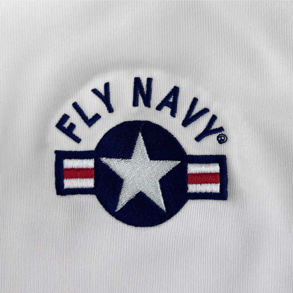 Navy Fly Navy Performance Polo (White)