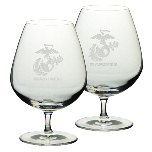 Marines EGA Set of Two 21oz Brandy Snifter Glasses*