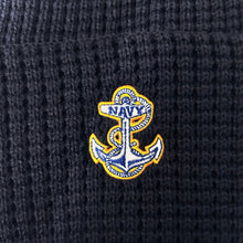 Load image into Gallery viewer, Navy Anchor Ladies Belgian Waffle Knit (Navy)