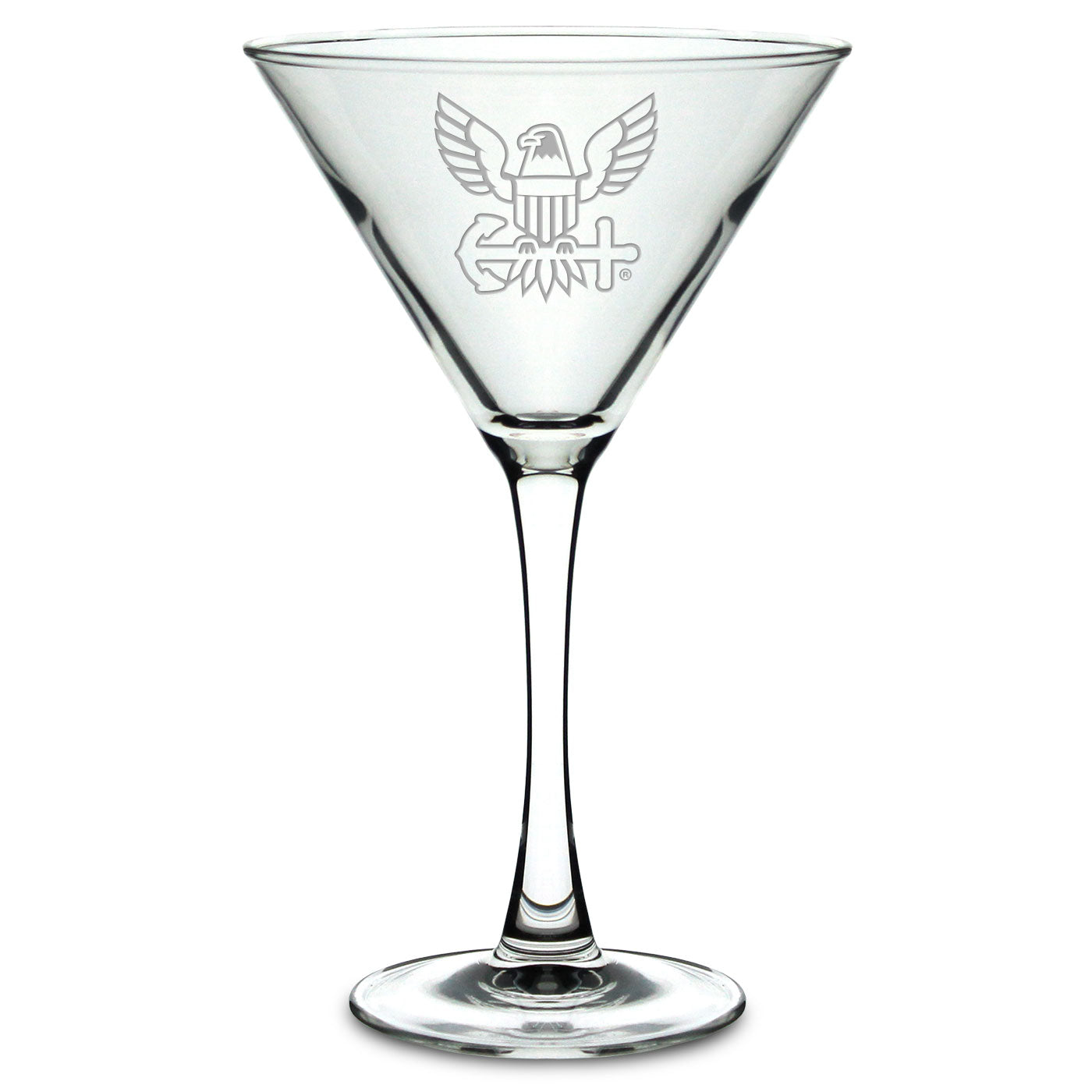 Navy Eagle 10oz Martini Glass