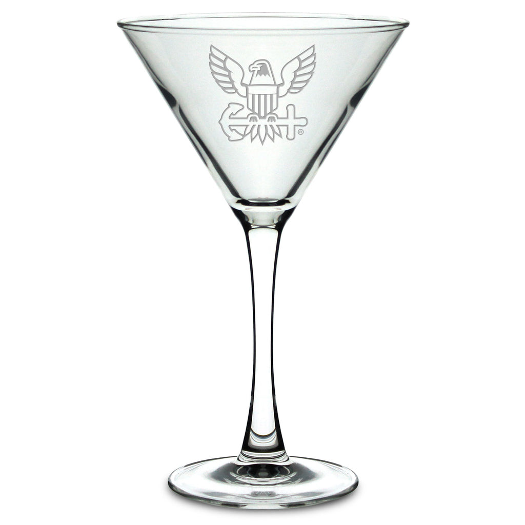 Navy Eagle 10oz Martini Glass