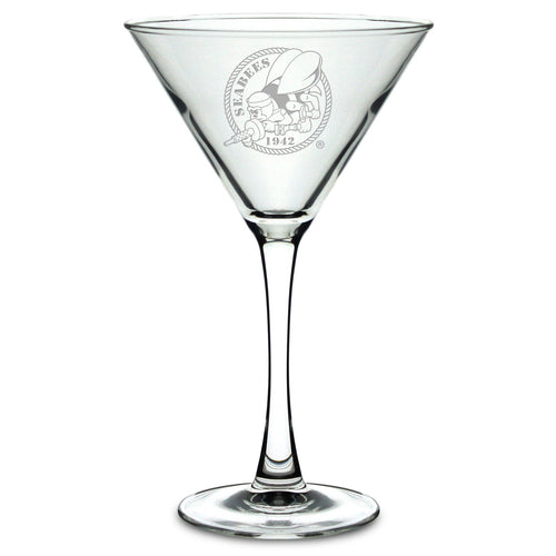 Navy Seabees 10oz Martini Glass