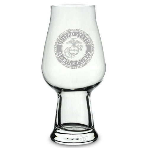 USMC Seal 18.25oz Luigi Bormioli IPA Beer Glass