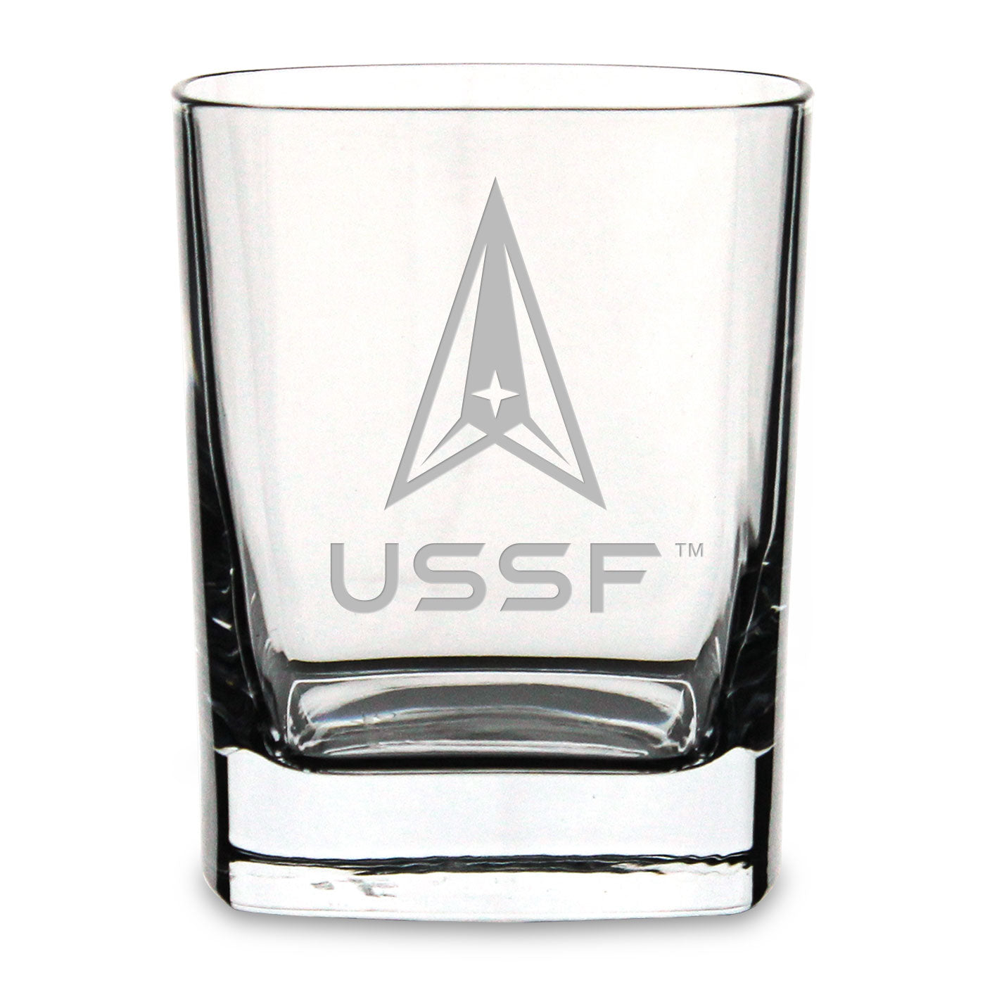 US Space Force Square 11.75oz Double Old Fashion Glass