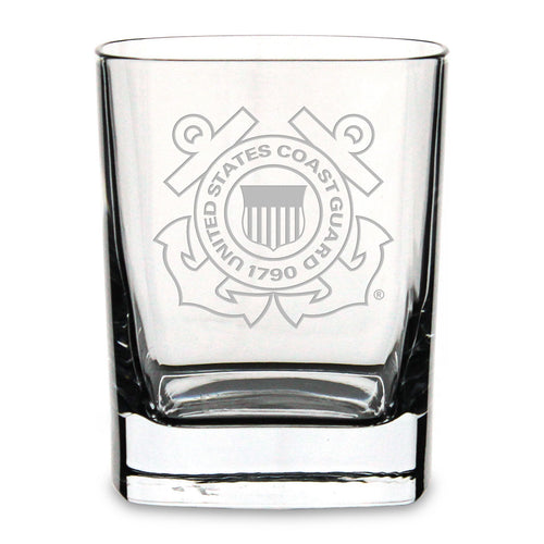 US Coast Guard Square 11.75oz Double Old Fashion Glass*