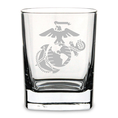 US Marines Square 11.75oz Double Old Fashion Glass*