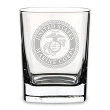 Load image into Gallery viewer, USMC Seal Square 11.75oz Double Old Fashion Glass*