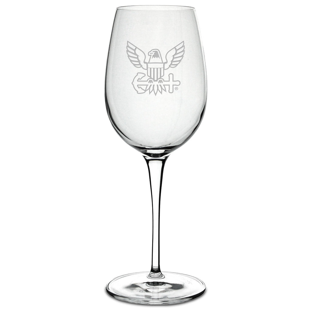 Navy Eagle Luigi Bormioli 12oz White Wine Glass