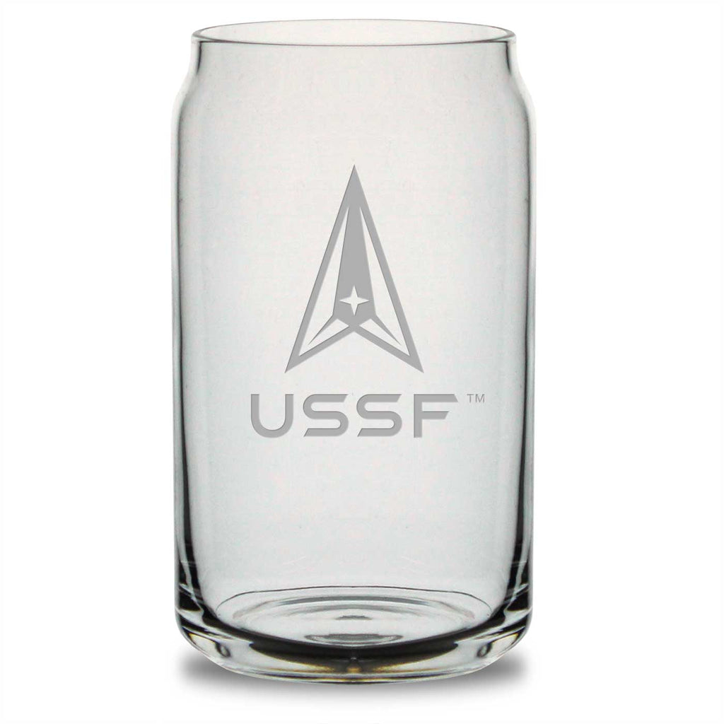 US Space Force 16oz Beer Can Glass