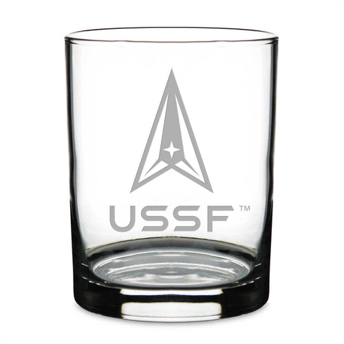 US Space Force Double Old Fashion Glass