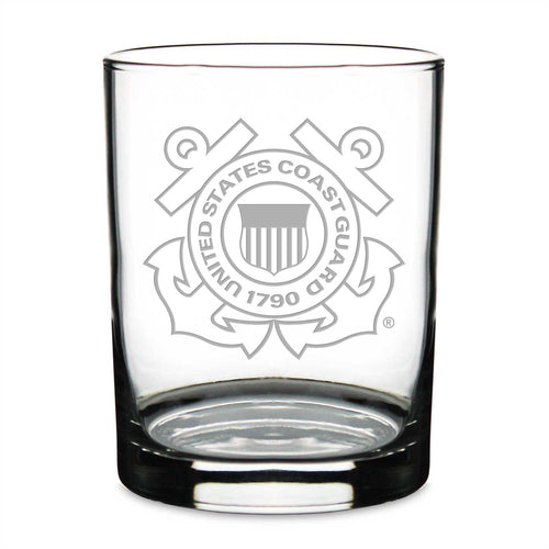 US Coast Guard Double Old Fashion Glass