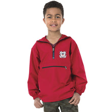 Load image into Gallery viewer, Coast Guard Seal Youth Pack-N-Go Pullover (Red)