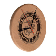 Load image into Gallery viewer, United States Marine Corps 13&quot; Solid Wood Engraved Clock*