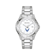 Load image into Gallery viewer, Air Force Wings Bulova Men&#39;s Sport Classic Stainless Steel Watch (White Dial)*