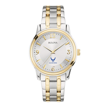 Load image into Gallery viewer, Air Force Wings Men&#39;s Bulova Stainless Steel Bracelet Watch (Silver/Gold)*