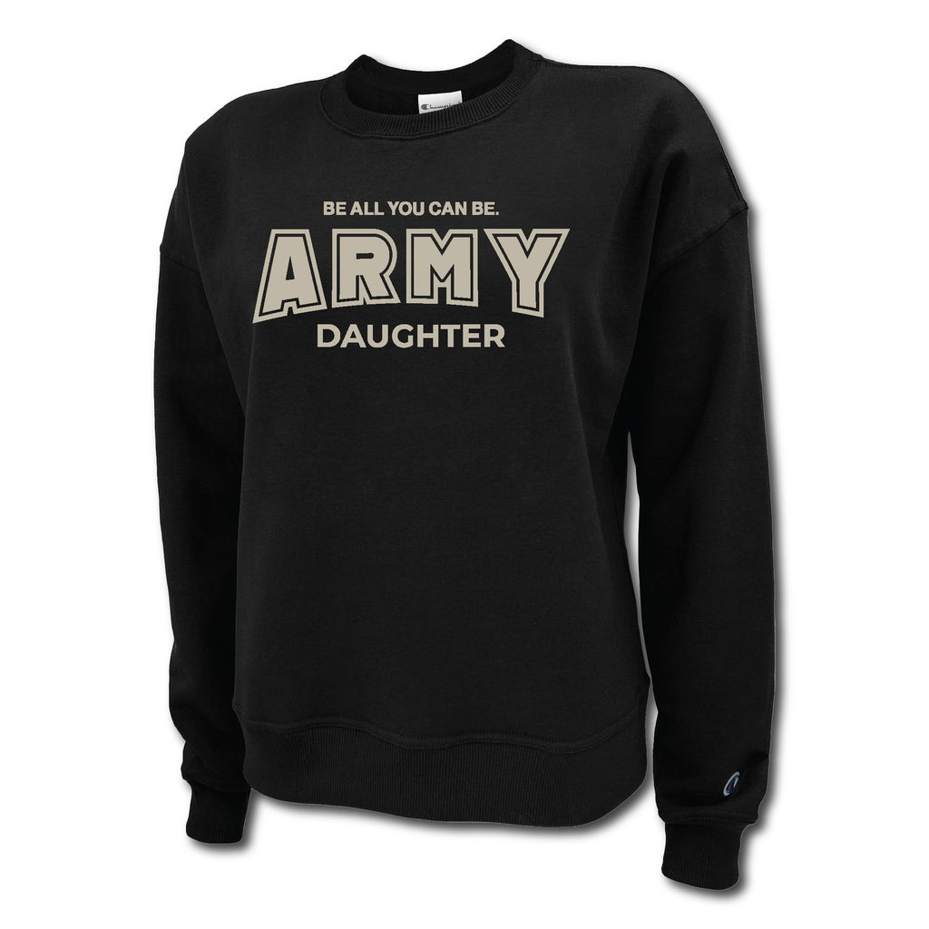 Army Daughter Ladies Crewneck (Black)