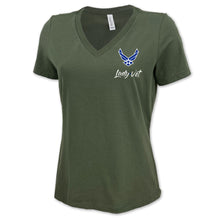 Load image into Gallery viewer, Air Force Lady Vet Left Chest Logo V-Neck T-Shirt