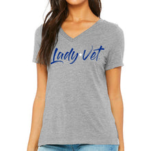 Load image into Gallery viewer, Air Force Lady Vet Full Chest Logo V-Neck T-Shirt