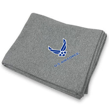 Load image into Gallery viewer, Air Force Wings DryBlend Fleece Stadium Blanket (Grey)