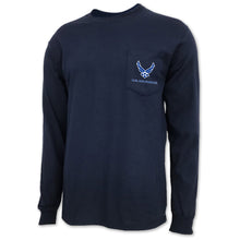 Load image into Gallery viewer, Air Force Wings Logo Pocket Long Sleeve Pocket T-Shirt