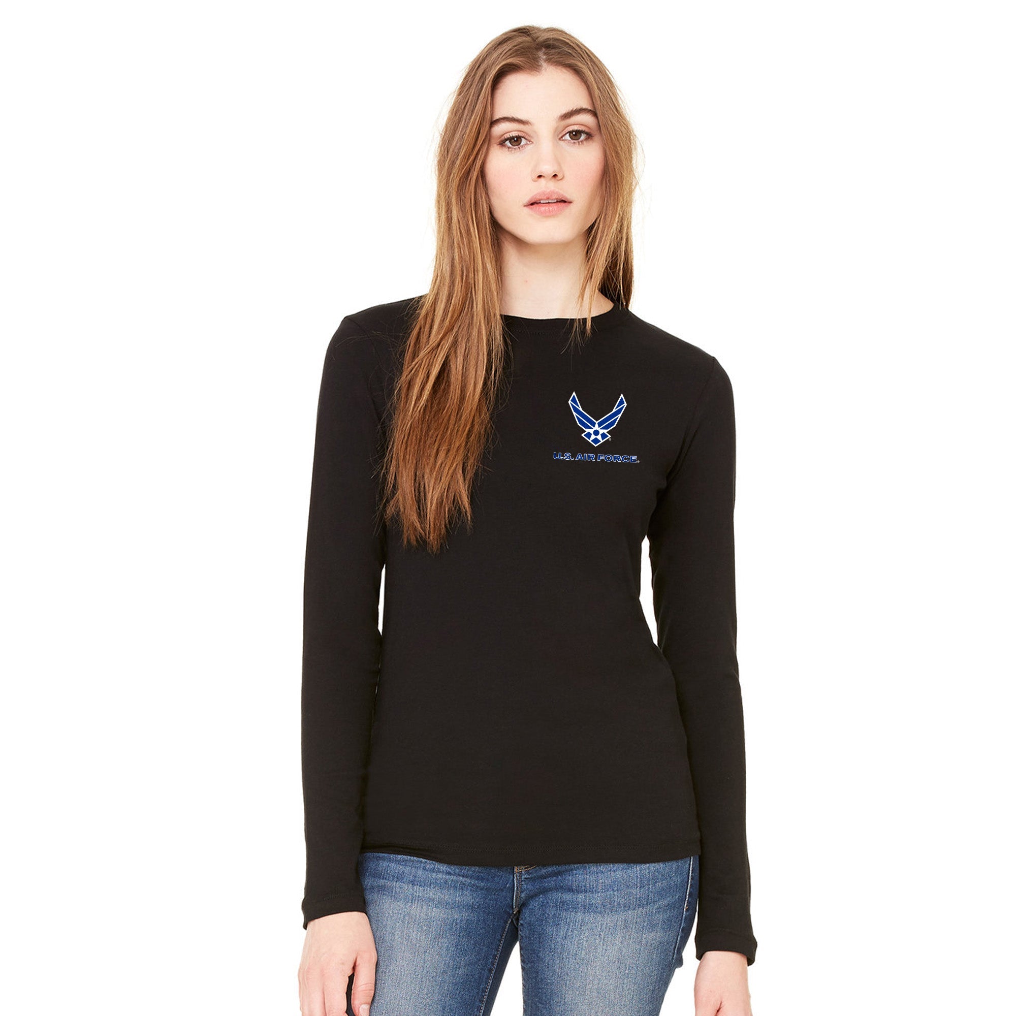 Air Force Wings Ladies Left Chest Long Sleeve