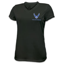 Load image into Gallery viewer, Air Force Ladies Wings Left Chest Performance T-Shirt