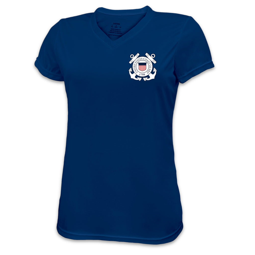 Coast Guard Ladies Seal Left Chest Performance T-Shirt