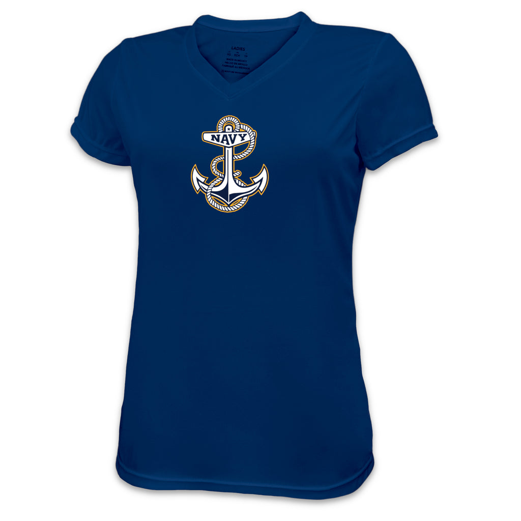 Navy Ladies Anchor Performance T-Shirt