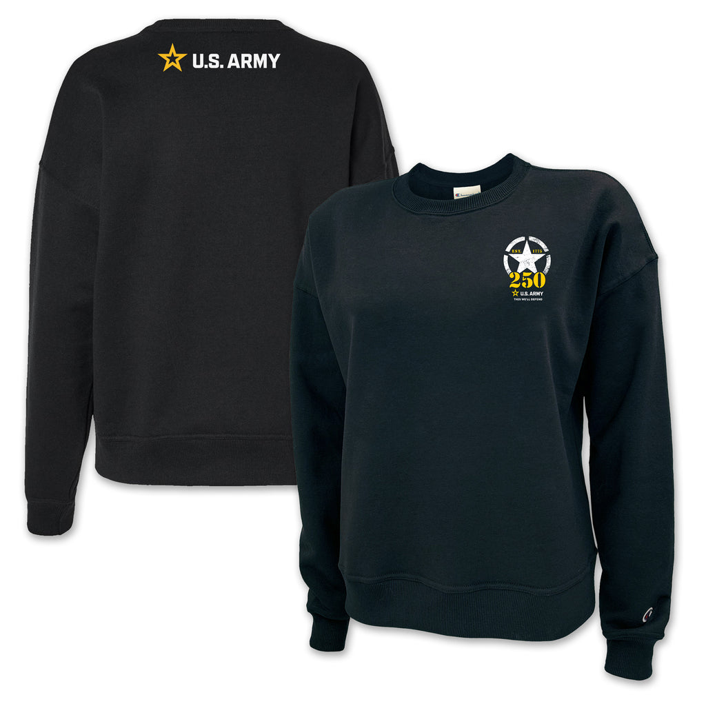 Army 250th Anniversary Champion Ladies Crewneck (Black)