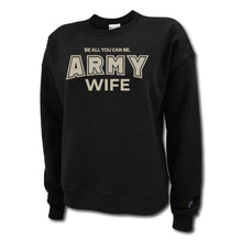 Load image into Gallery viewer, Army Wife Ladies Crewneck (Black)