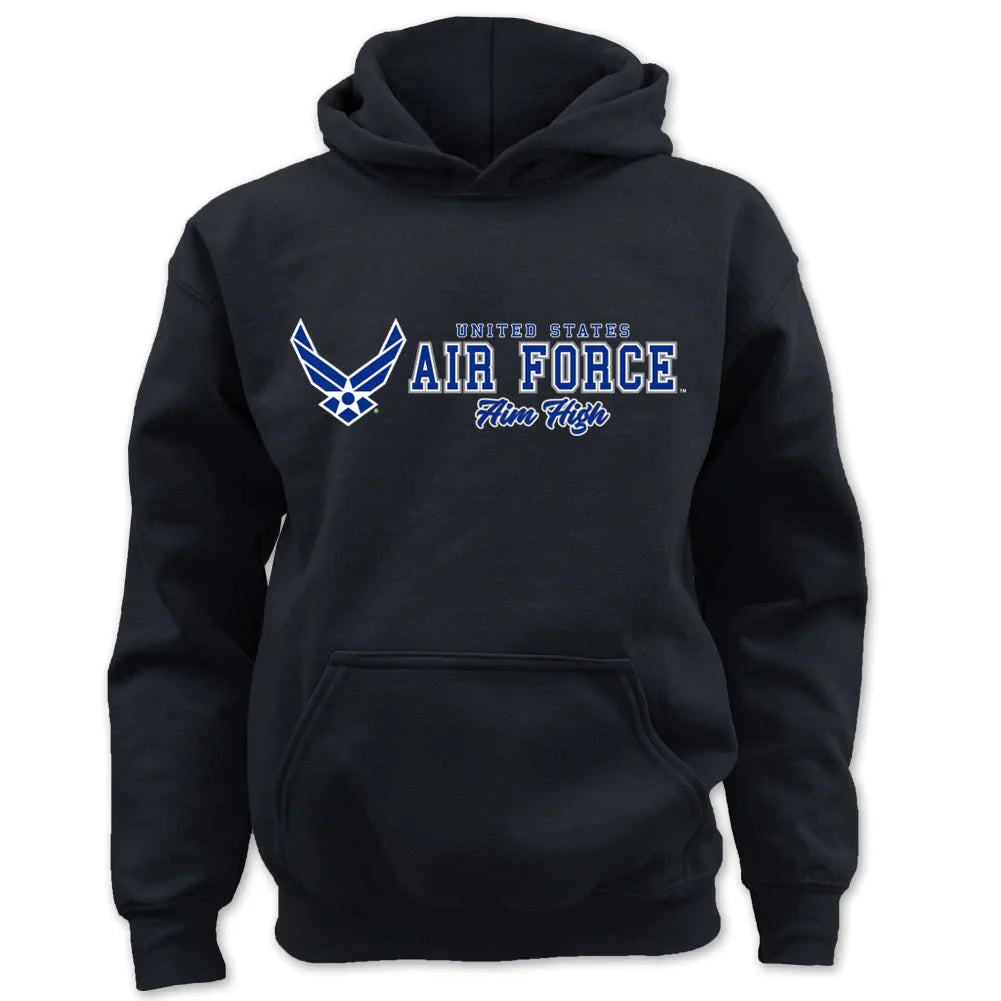 Air Force Aim High Chest Print Youth Hood