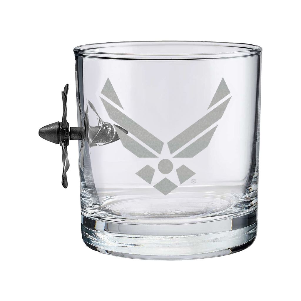 Air Force Wings Propeller 11oz Rocks Glass