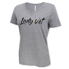 Load image into Gallery viewer, Army Lady Vet Full Chest Logo V-Neck T-Shirt