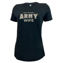 Load image into Gallery viewer, Army Wife Ladies T-Shirt (Black)