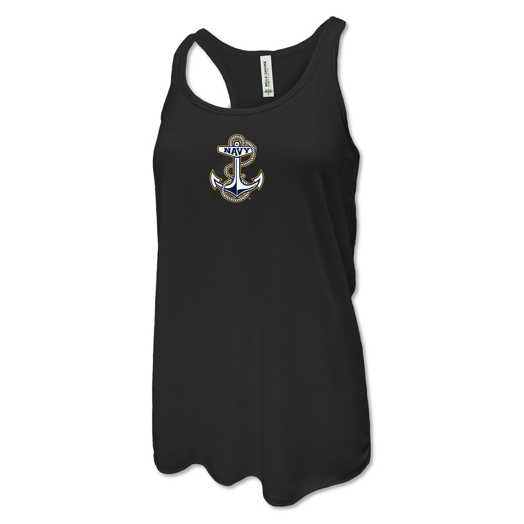 Navy Ladies Anchor Racerback