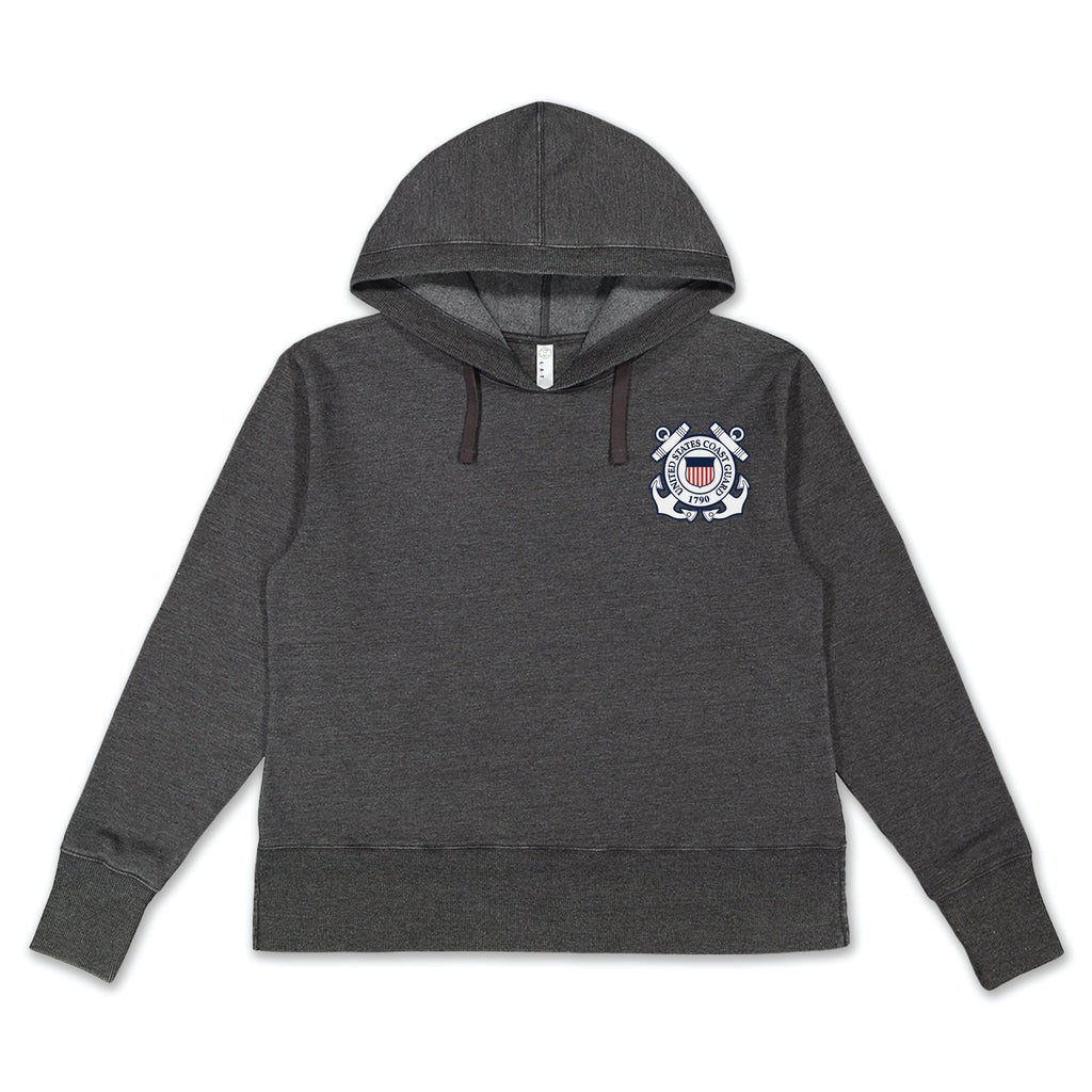 Coast Guard Seal Left Chest Ladies Hood