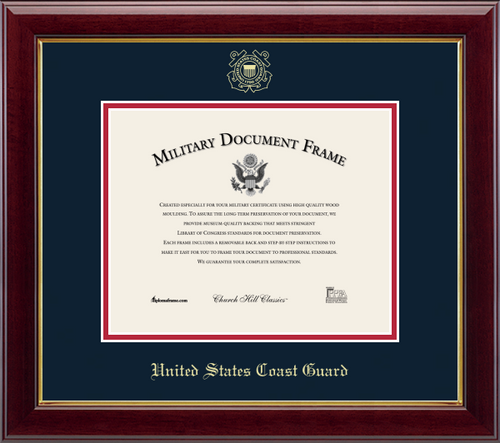 U.S. Coast Guard Gold Embossed Certificate Frame (Horizontal)*