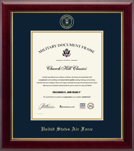 U.S. Air Force Gold Embossed Certificate Frame (Vertical)*