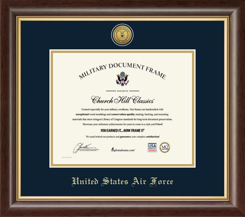 U.S. Air Force Gold Engraved Medallion Frame (Horizontal)*