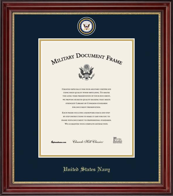 U.S. Navy Masterpiece Medallion Certificate Frame (Vertical)*