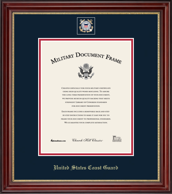 U.S. Coast Guard Masterpiece Medallion Certificate Frame (Vertical)*