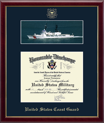 U.S. Coast Guard Photo and Honorable Discharge Certificate Frame (11x8.5)*