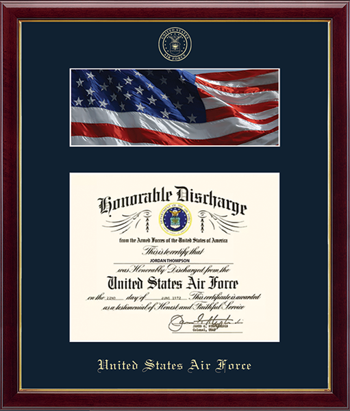 U.S. Air Force Photo and Honorable Discharge Certificate Frame (11x8.5)*