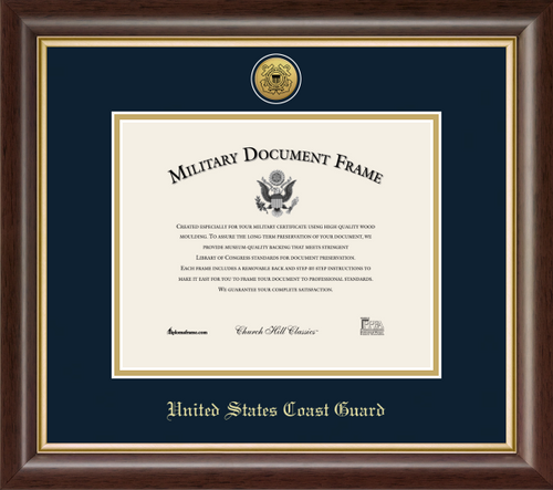 U.S. Coast Guard Gold Engraved Medallion Frame (Horizontal)*