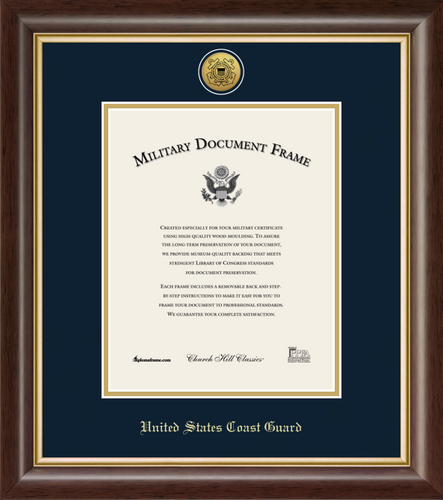 U.S. Coast Guard Gold Engraved Medallion Frame (Vertical)*