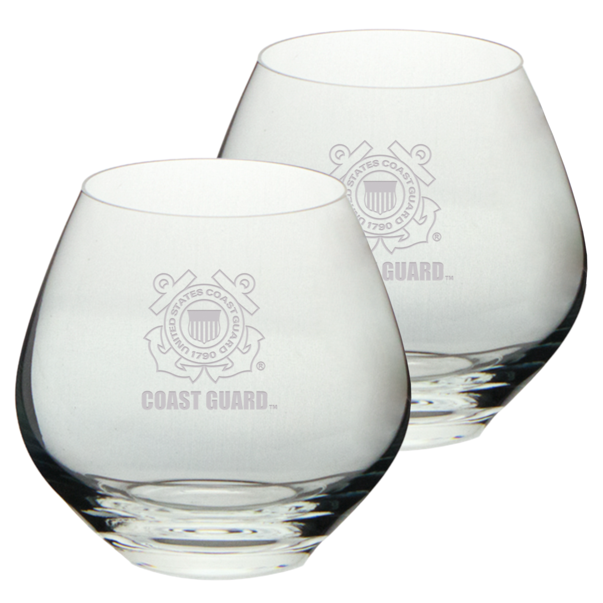 Coast Guard Seal Set of Two 15oz British Gin Glasses (Clear)*