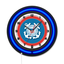 Load image into Gallery viewer, United States Coast Guard Double Neon Wall Clock*